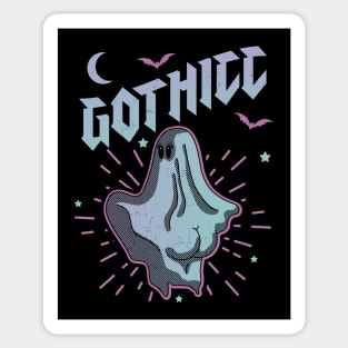 Gothicc Thicc Goth Aesthetic Pastel Cute Ghost Halloween Sticker